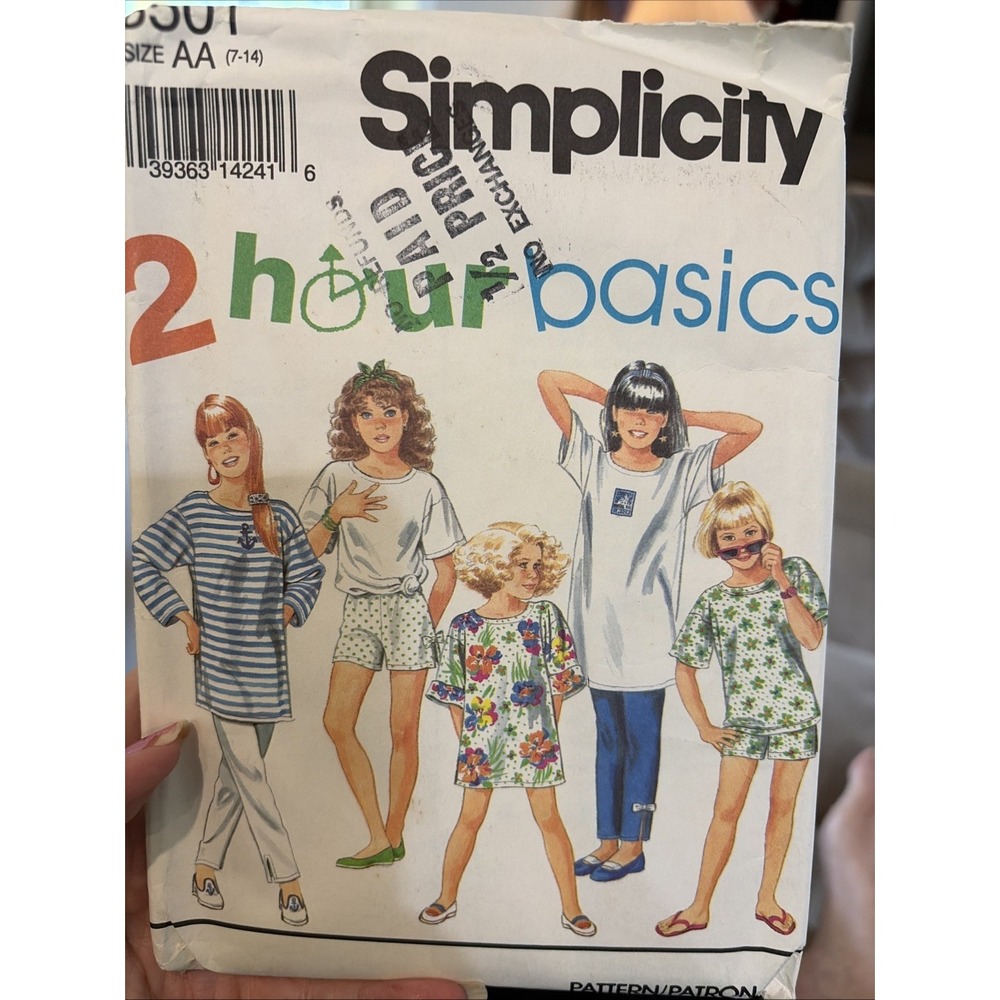 Simplicity 8501 Girls Chubbies Top Pants Shorts Sewing Pattern Size 7-14 Vintage